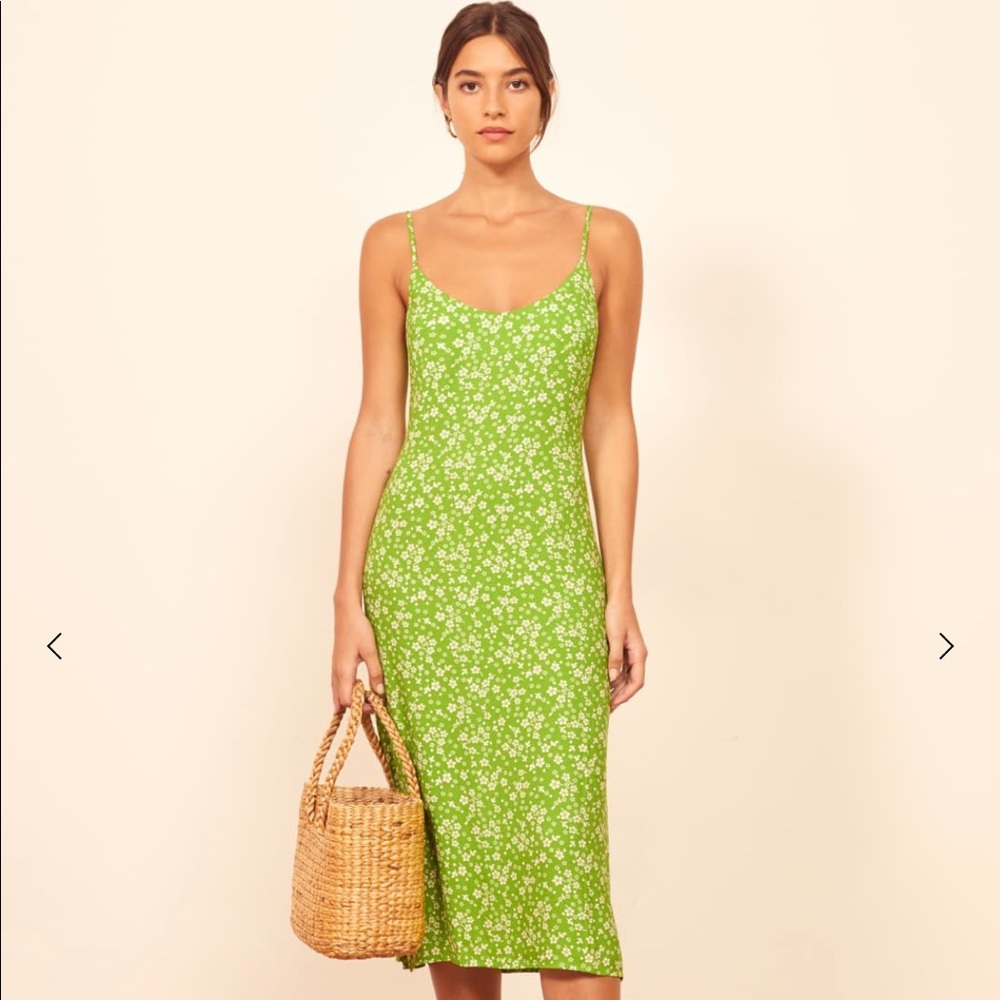 Floral green dress *yes available* brand new size2